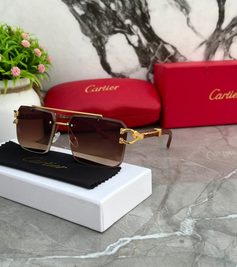 Cartier Wooden Panther Gold Brown shaded