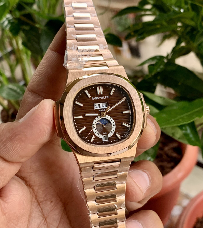 PATEK PHILIPPE MOON FACE RG BROWN