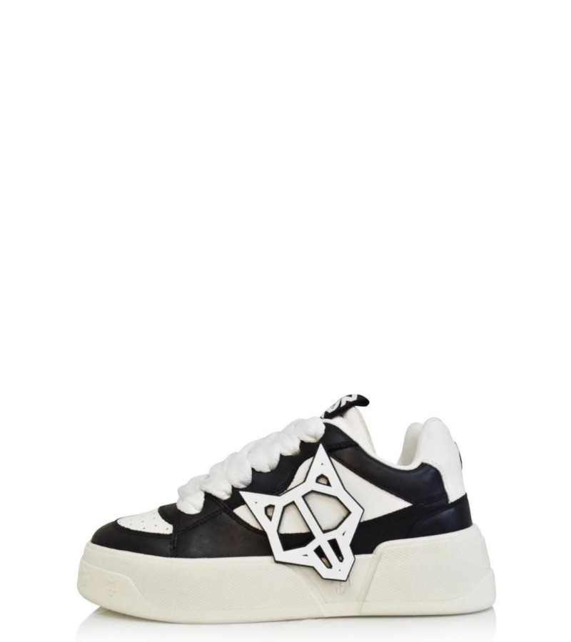 NAKED WOLFE KOSA LOW-TOP SNEAKERS - BLACK WHITE
