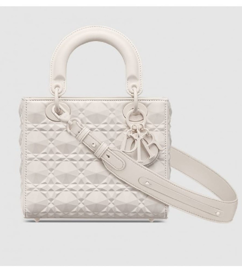 Dior Lady My ABC Bag With OG Box With Dust Bag & Extra Shoulder Strap White