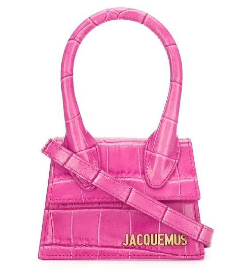 Jacquemus Le Chiquito Croco Small Handbag Pink